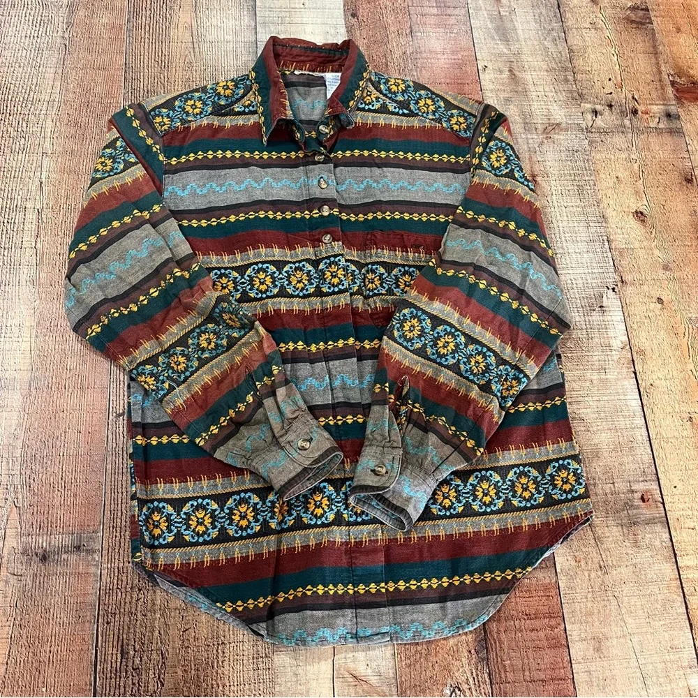 Fun colored button up - Picture 1 of 6